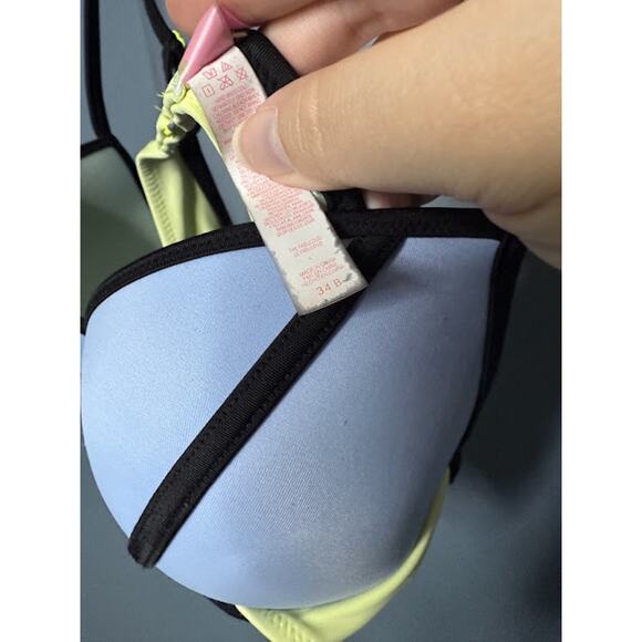 Victoria's Secret Surf Style Bikini Colorful Women's Size 34B Blue Yellow - Picture 8 of 9